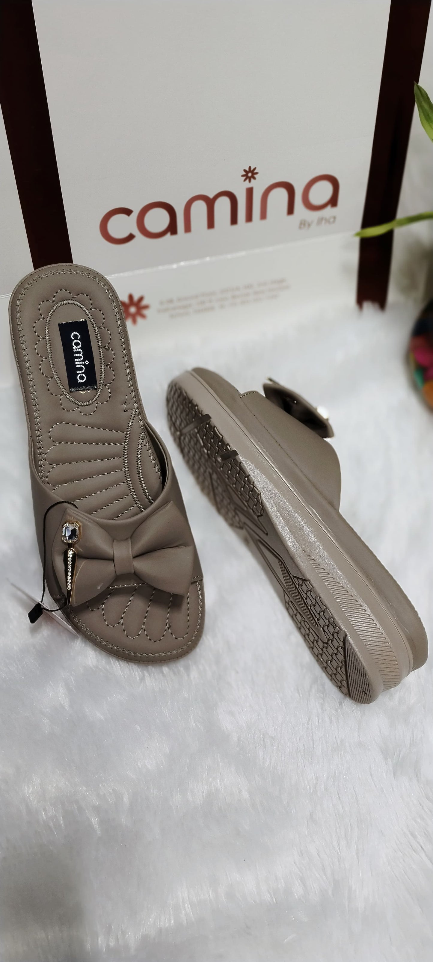 Chic Open-Toe Bow Flatform Heels with Cushioned Comfort-CA144