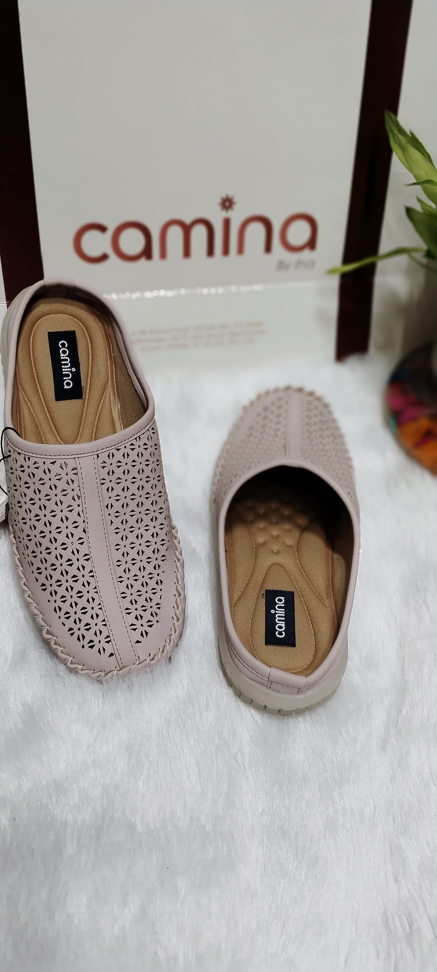 Stylish Cutwork Leather Mule Half Shoes for Women – Chic & Comfortable Slip-On Footwear-A172