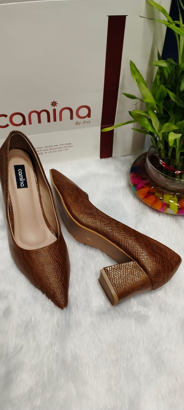 Camina Luxe Leather Pointed-Toe Heels-A159