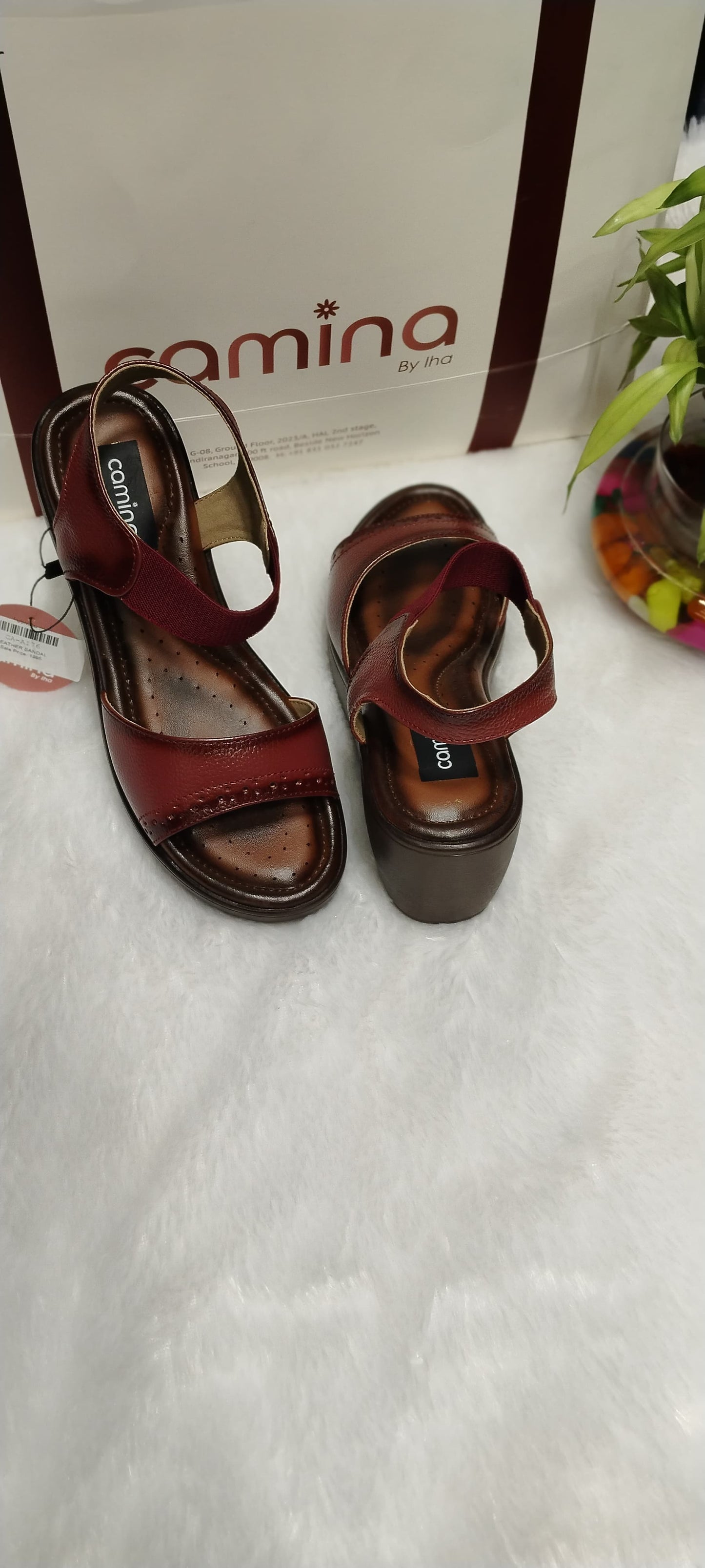 Camina Luxe Stride – Pure Leather Multi-Tone Comfort Sandals-A176